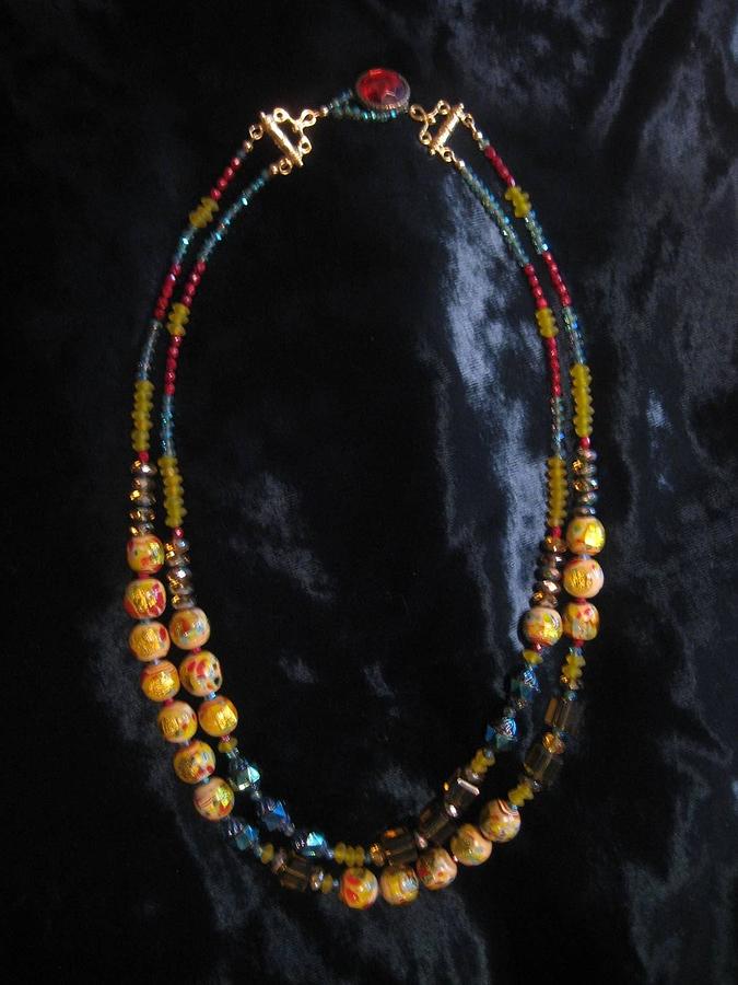 Mottled foil bead double strand necklace Jewelry by Jan Durand - Fine ...