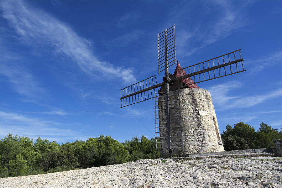 France Photograph - Moulin de Daudet.windmill of Alphonse Daudet. Provence. France by Bernard Jaubert