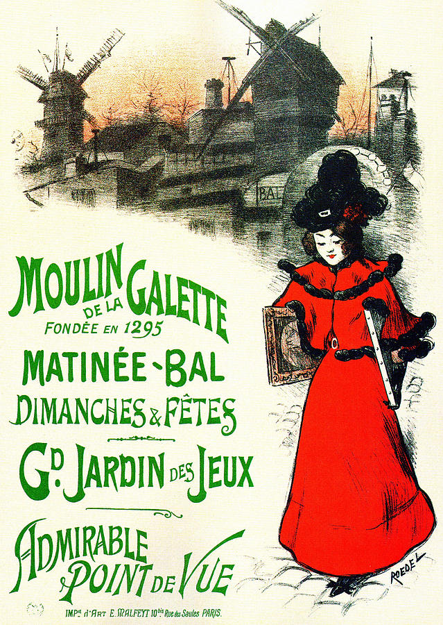 Paris Mixed Media - Moulin de la Galette by Charlie Ross