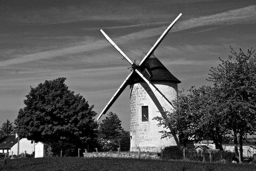 Moulin Photograph - Moulin in Black and White by Eric Tressler