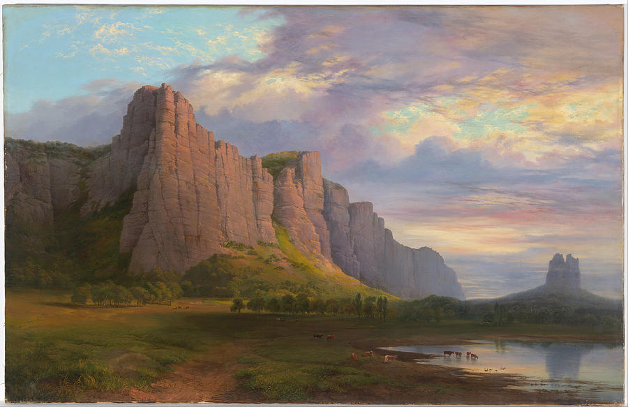Tree Painting - Mount Arapiles and the Mitre Rock by Nicholas Chevalier