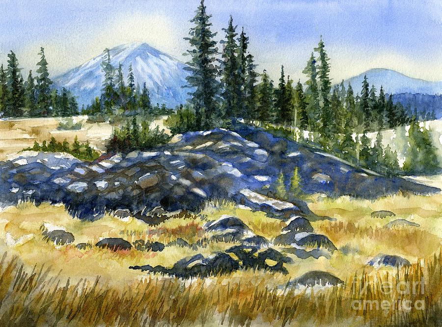 Mountain Painting - Mount Bachelor View by Sharon Freeman