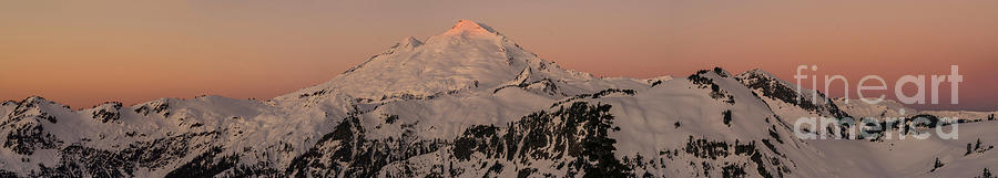 Mountain Photograph - Mount Baker Majestic Light Panorama by Mike Reid
