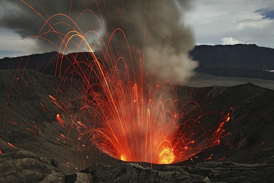 Spring Photograph - Mount Bromo erupting, Indonesia, 2011 by Science Photo Library