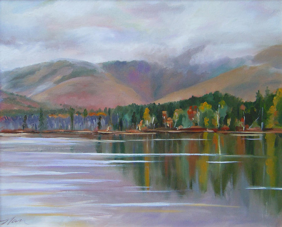 Mount Chocorua and Chocorua Lake New Hampshire Painting by Nancy Griswold