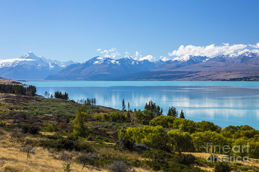 Mount Cook with Lake Pukaki Photograph by Sheila Smart Fine Art Photography