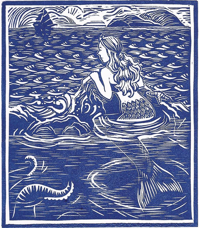 Mermaid Drawing - Mount Dora Mermaid by Jennifer Harper