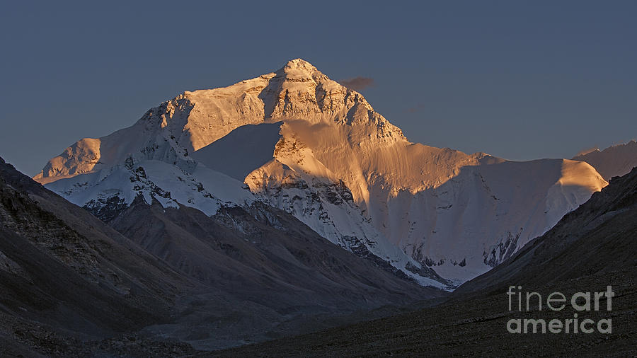 Everest Photograph - Mount Everest at dusk by Hitendra SINKAR