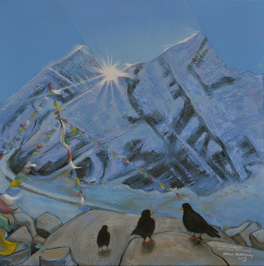 Bird Painting - Mount Everest from Kala Patthar by Arthur Glendinning
