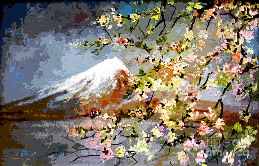 Mount Fuji Painting by Ginette Callaway