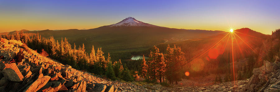Mount Hood Flares Photograph by Marianne Lim,dylan Toh  Www.everlookphotography.com