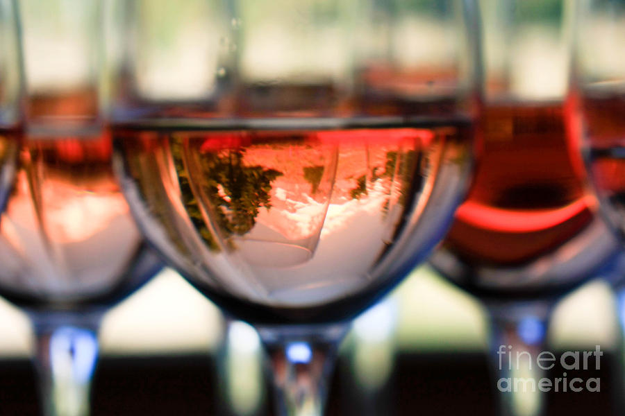 Wine Photograph - Mount Hood in a Wine Glass by Cari Gesch