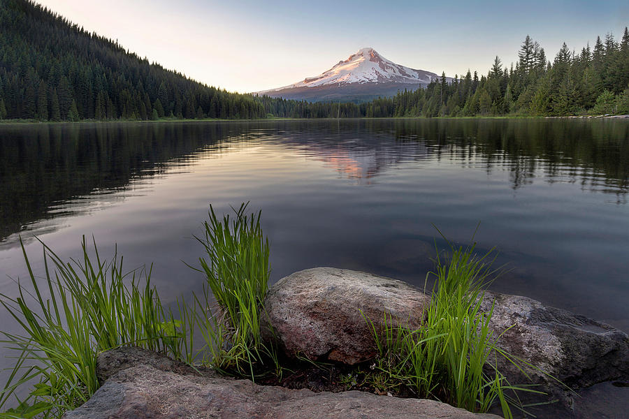 Mount Hood Reflected On Trillium Lake Photograph by Howard Snyder ...