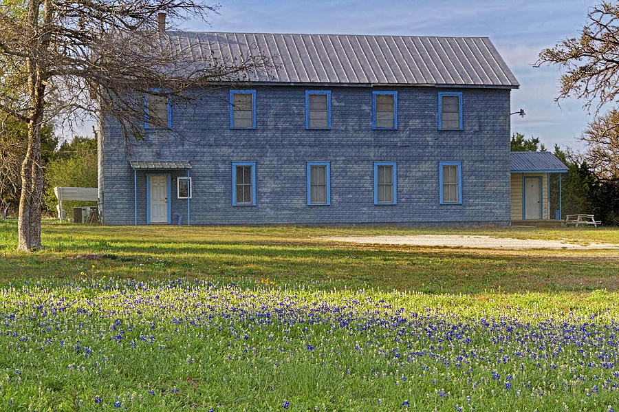 Mount Horeb Masonic Lodge 137 with Bluebonnets Photograph by Gary Holmes