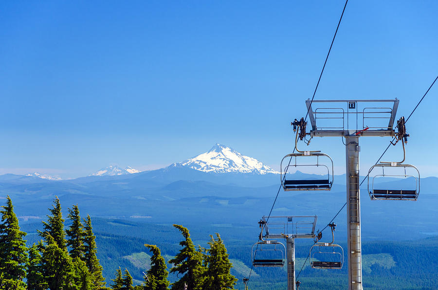 Mount Jefferson and Chairlifts Photograph by Jess Kraft