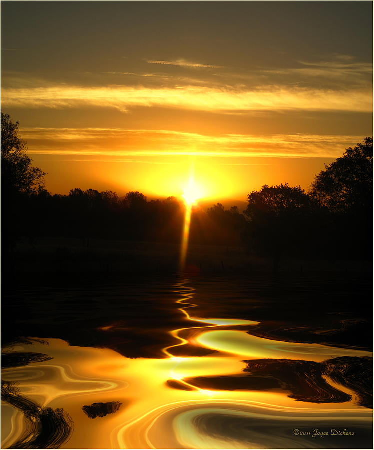 Landscape Photograph - Mount Lassen Sunrise Gold by Joyce Dickens