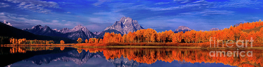 Mount Moran and fall color Grand Tetons Photograph by Dave Welling