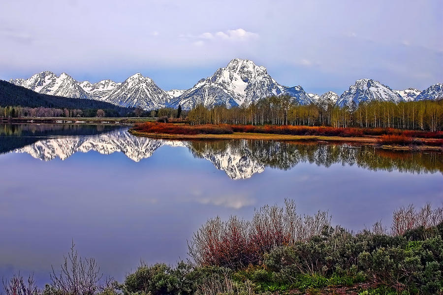 Mount Moran and Jackson Lake Photograph by Gary Holmes