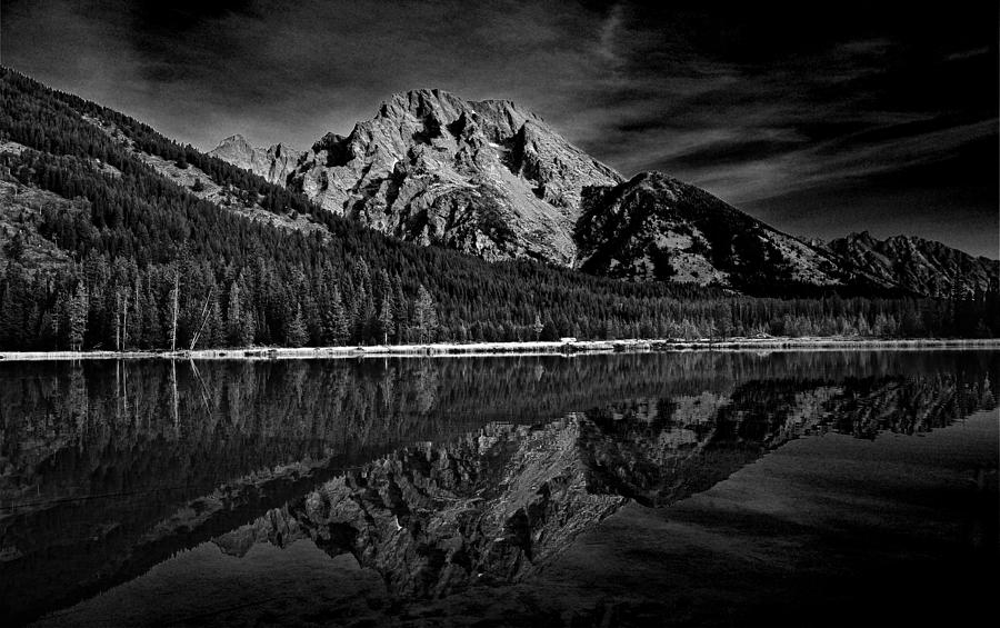 Mount Moran in Black and White Photograph by Raymond Salani III