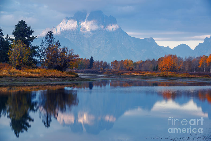Mount Moran from Oxbow Bend in Autumn Photograph by Vishwanath Bhat