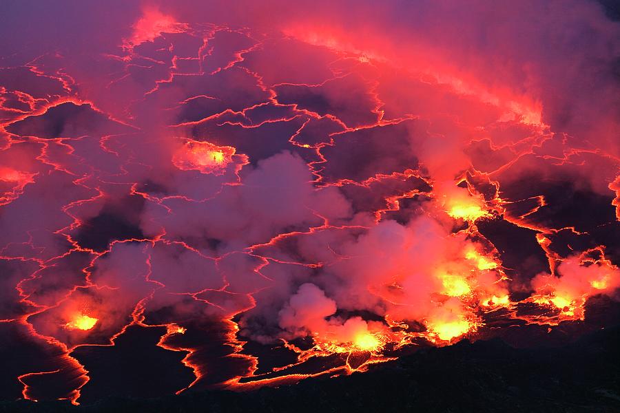 Mount Nyiragongo Lava Lake Photograph by Martin Rietze/science Photo Library