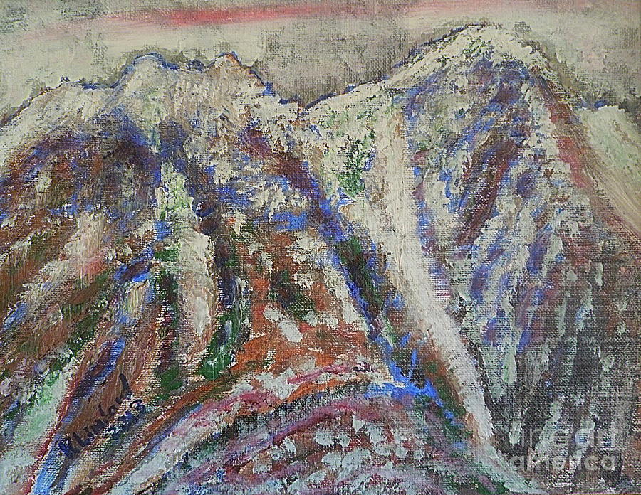 Mount Olympus winter Painting by Richard W Linford
