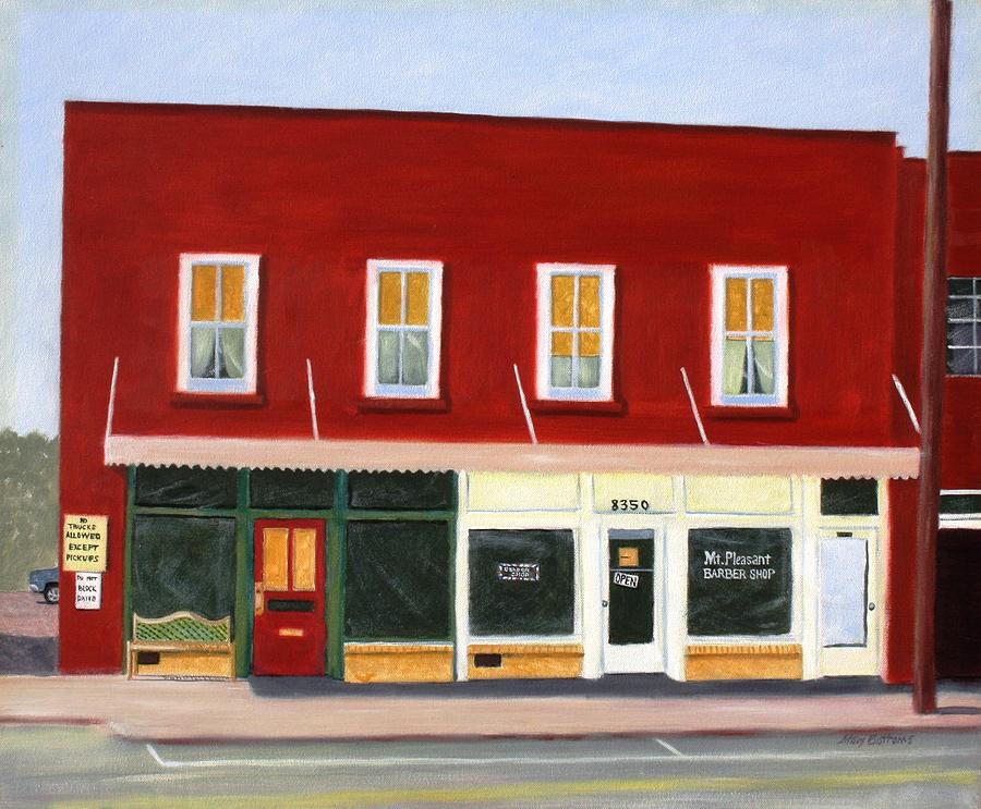 Mount Pleasant Barber Shop Painting by Stacy C Bottoms