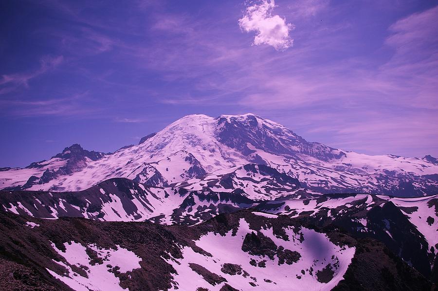Mount Rainer From The Freemont Lookout Trail On Sunrise Photograph by Jeff Swan