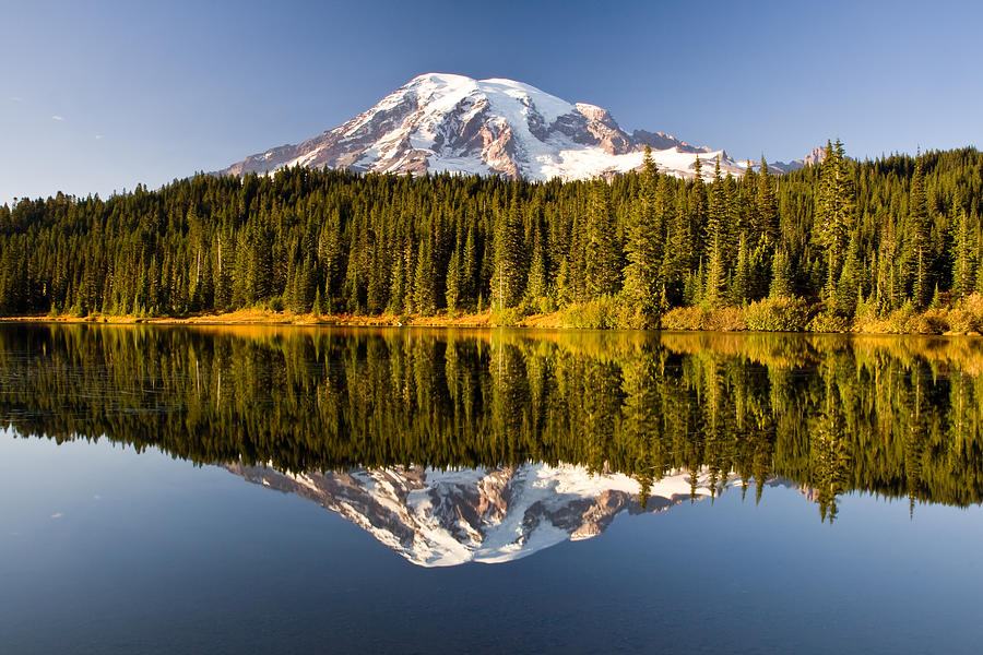 Mount Rainier from Reflection Lakes Photograph by Michael Russell