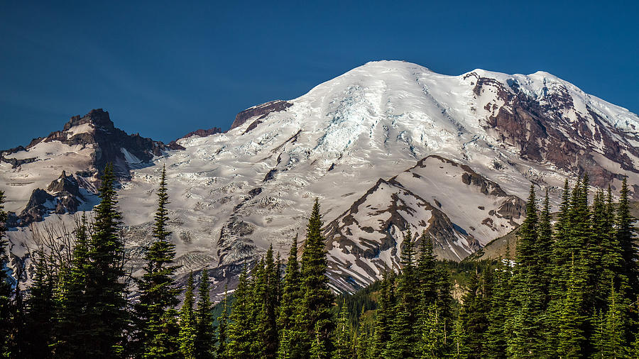 Mountain Photograph - Mount Rainier Glaciers by Pierre Leclerc Photography