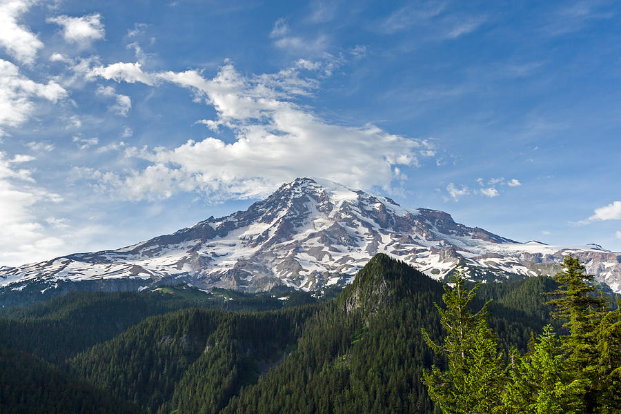 Mount Rainier in Early Summer Photograph by Michael Russell