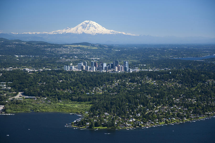 Skyline Photograph - Mount Rainier, Lake Washington by Andrew Buchanan/SLP