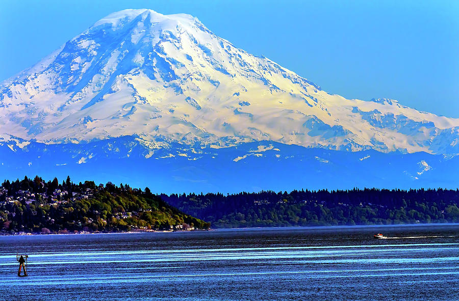 Mount Rainier, Puget Sound, Channel Photograph by William Perry - Fine ...