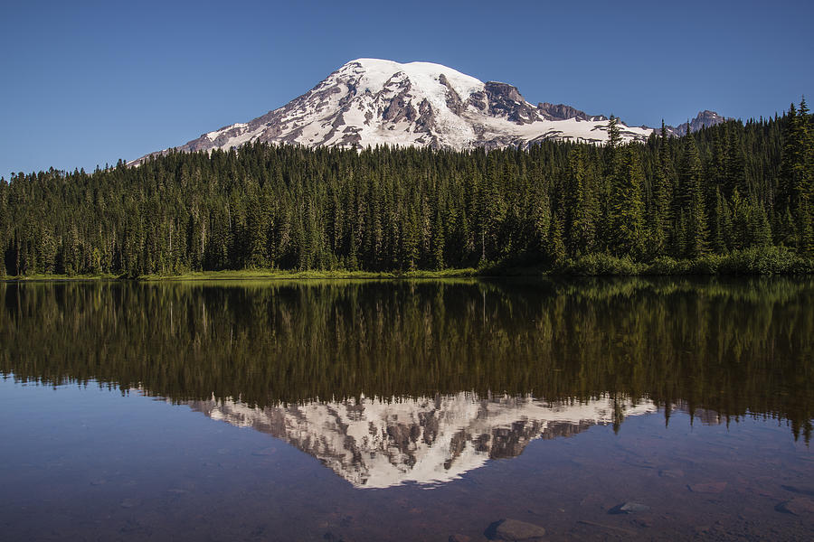Mount Rainier Reflection Lake Photograph by Lee Kirchhevel