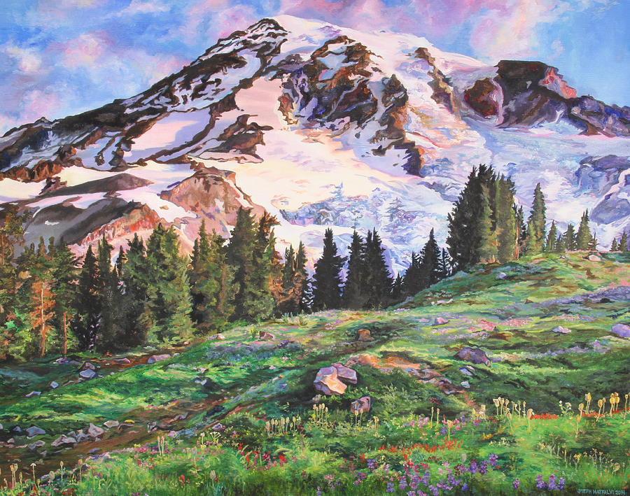 Mount Rainier Painting by Stephanie Hatfalvi Fine Art America