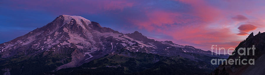 Mount Rainier Sunrise Photograph by Mike Reid