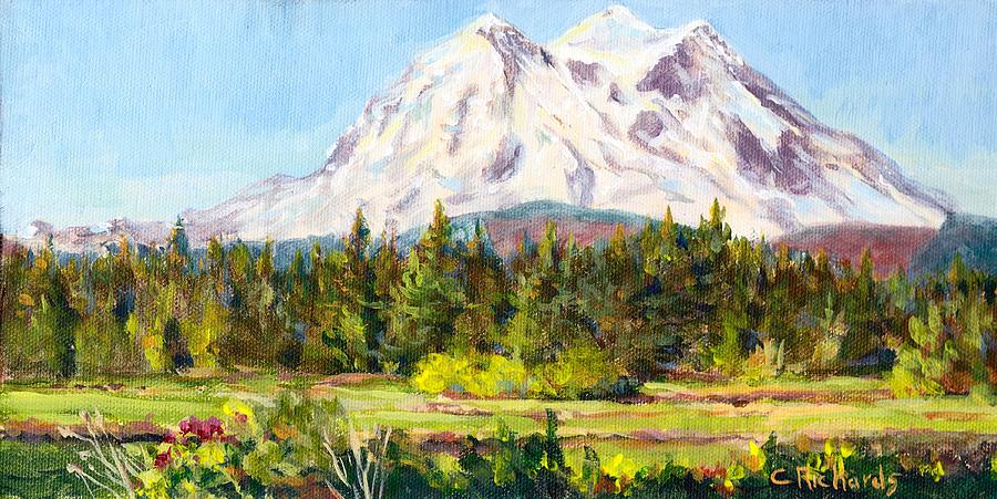 Plein Air Painting - Mount Rainier Wa by Cathleen Richards-Green Plein Air Painting - Mount Rainier Wa by Cathleen Richards-Green