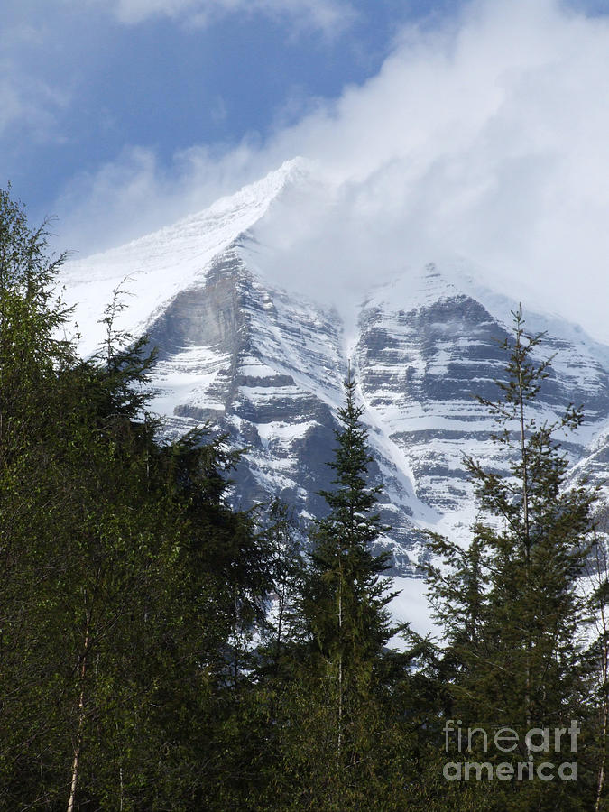 Mount Robson - spindrift  Photograph by Phil Banks