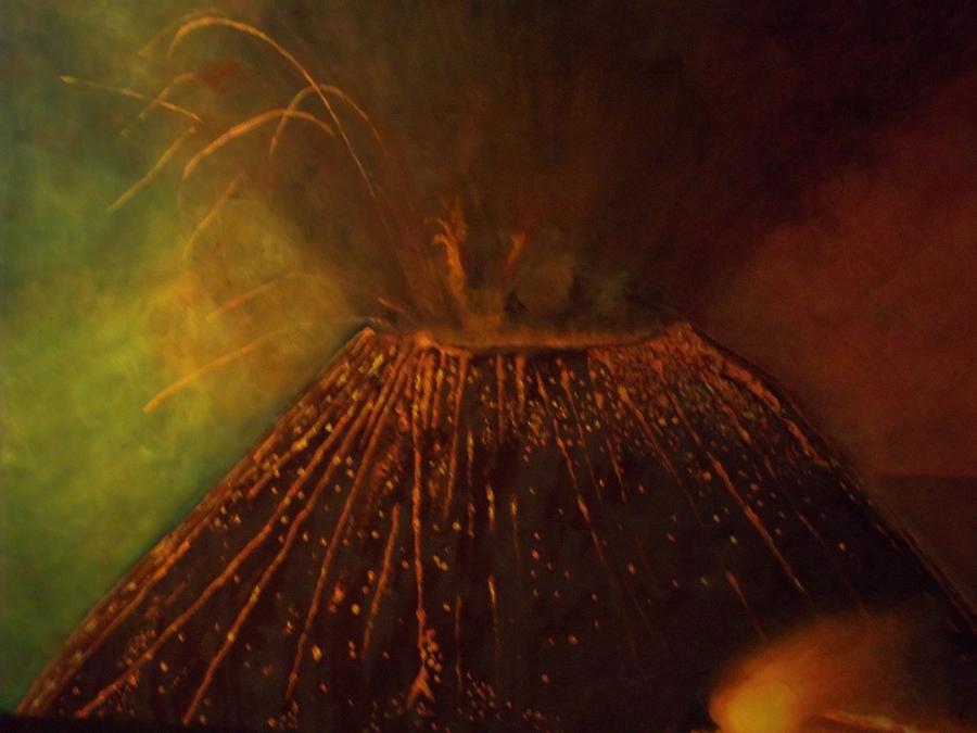 Volcano Painting - Mount Ruapehu by Teresa  Peterson