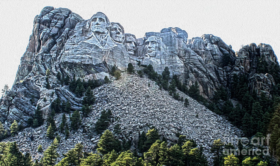 George Washington Painting - Mount Rushmore - 01 by Gregory Dyer