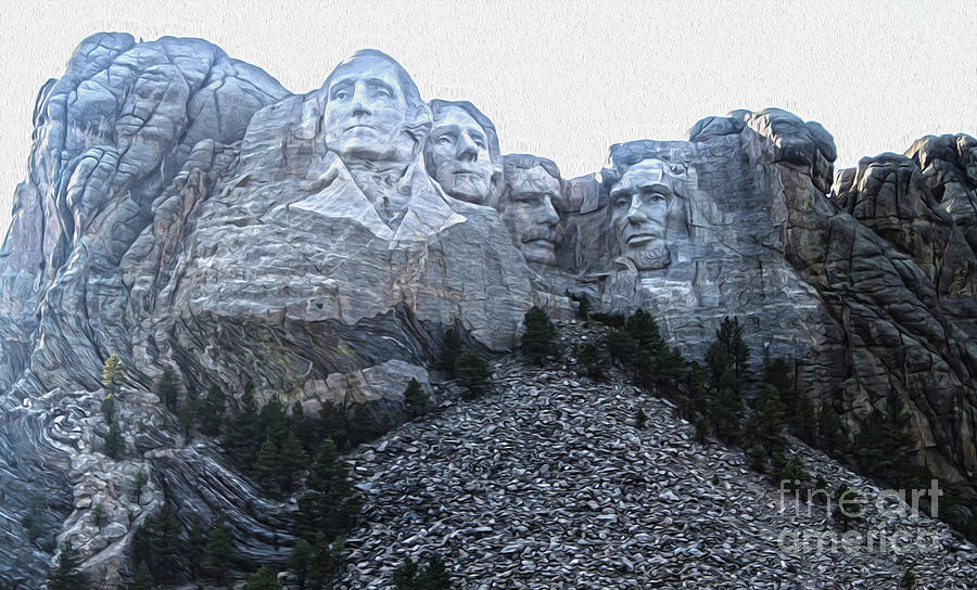 George Washington Painting - Mount Rushmore - 02 by Gregory Dyer