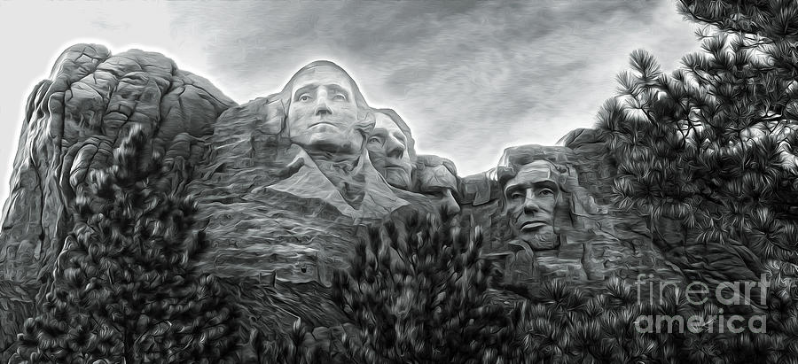 Thomas Jefferson Painting - Mount Rushmore - 04 by Gregory Dyer