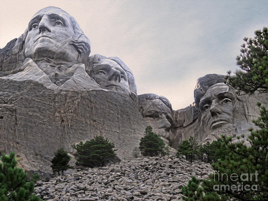 George Washington Painting - Mount Rushmore - 06 by Gregory Dyer