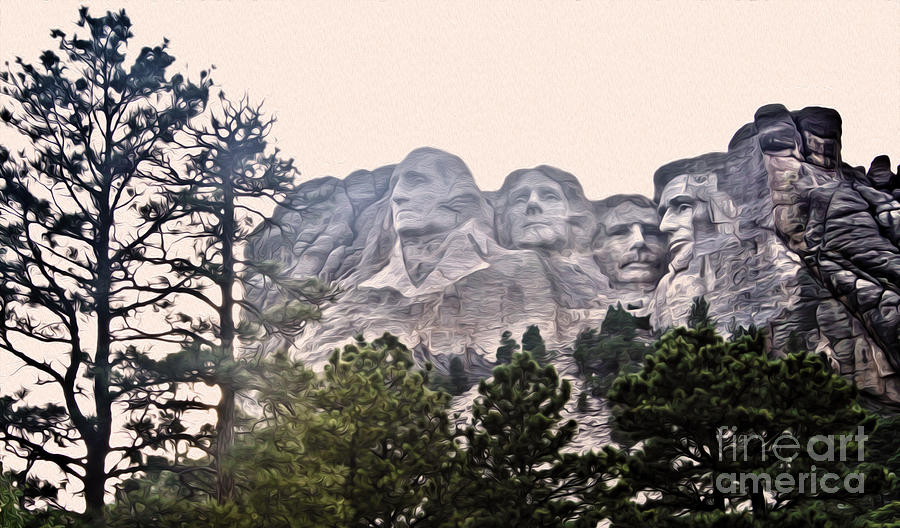 George Washington Painting - Mount Rushmore - 07 by Gregory Dyer