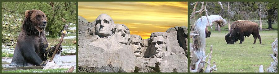 Mount Rushmore 3 Panel Composite Photograph by Thomas Woolworth