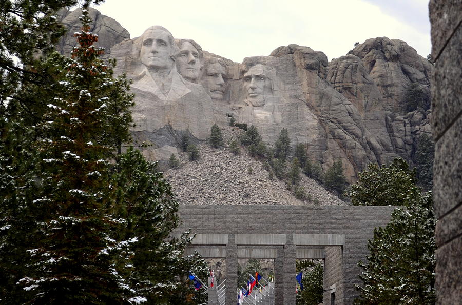 Mount Rushmore Above The Pines Photograph by Clarice Lakota