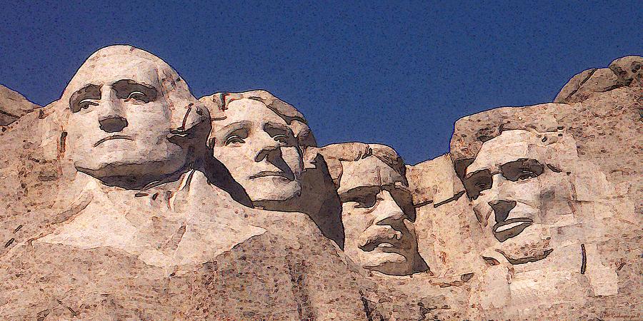 Mount Rushmore American Presidents Drawing by Peter Potter