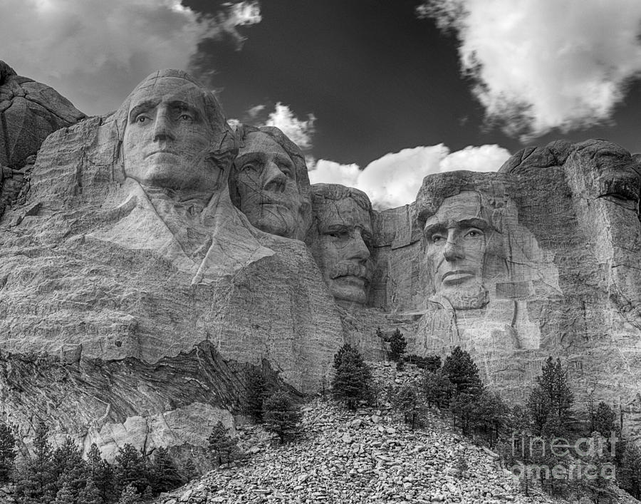 Mount Rushmore Black and White Photograph by Art Whitton