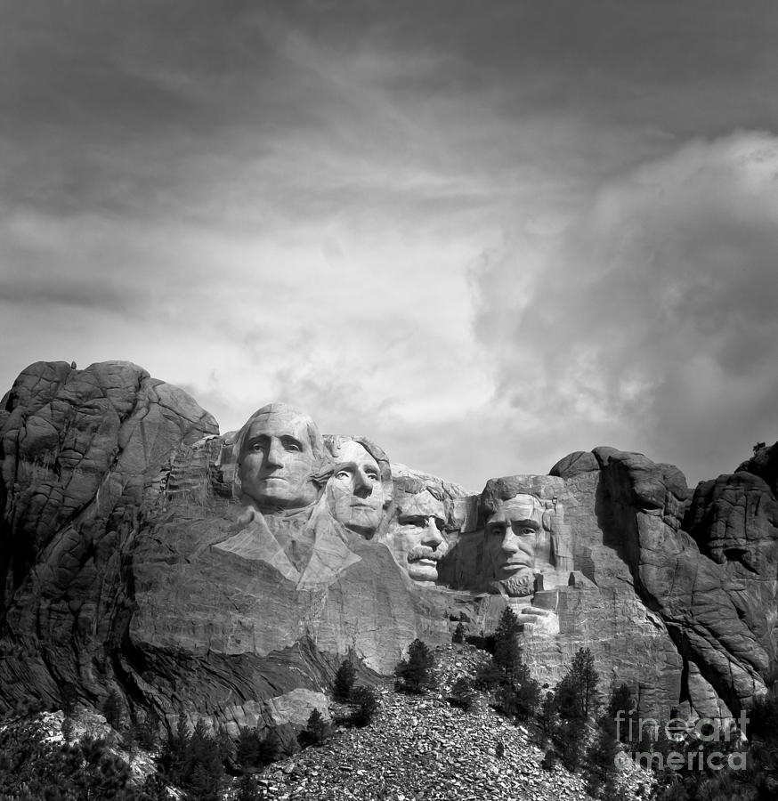 Mount Rushmore BW Photograph by Robert Frederick