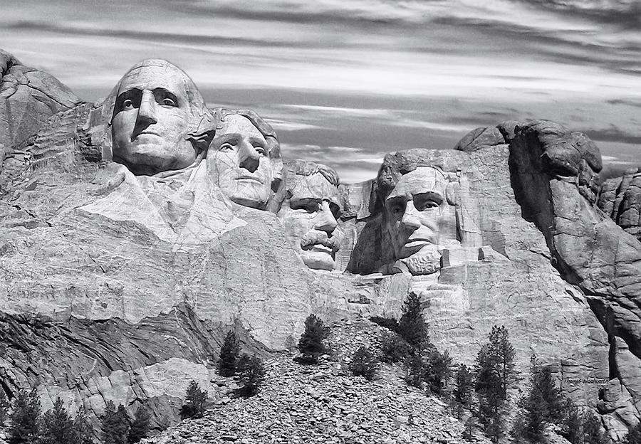 Mount Rushmore BW Photograph by Thomas Woolworth